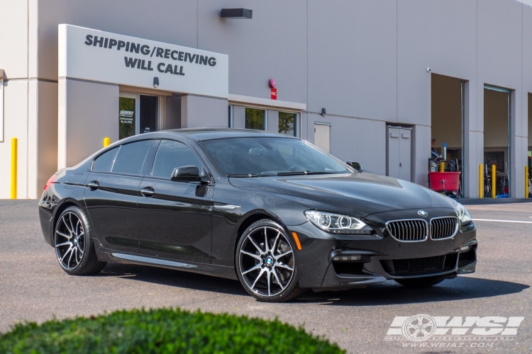 2014 BMW 6-Series with 20" Savini BM12 in Gloss Black Machined wheels