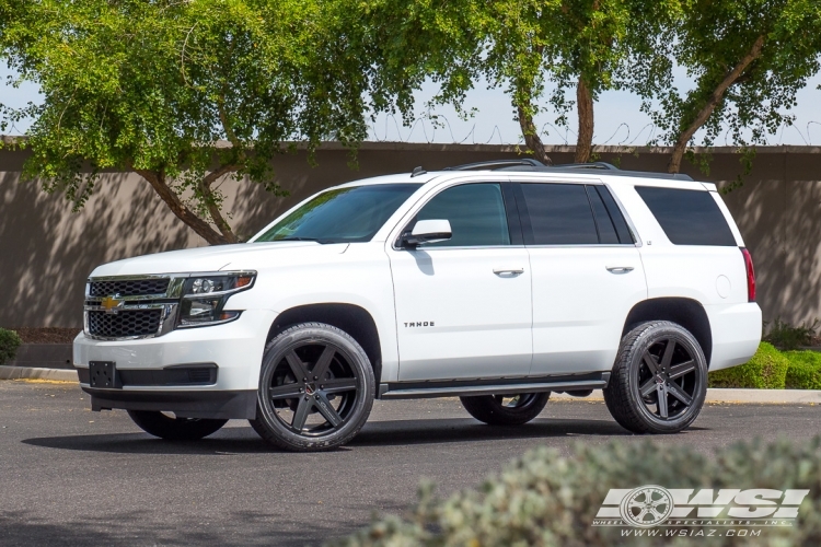 2015 Chevrolet Tahoe with 22" Giovanna Dramuno-6 in Satin Black wheels