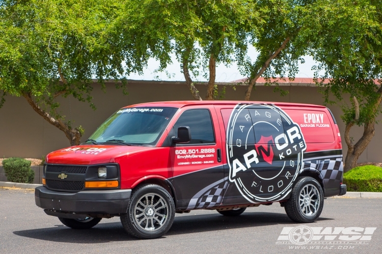 2009 Chevrolet Express with 20" Hostile Off Road H107 Gauntlet in Chrome (Armor Plated) wheels