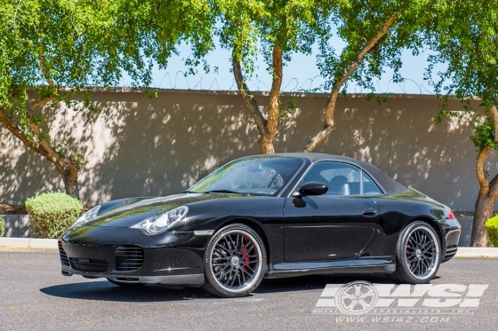 2004 Porsche 911 with 19" Victor Equipment Lemans in Gloss Black (Mirror Cut Lip) wheels