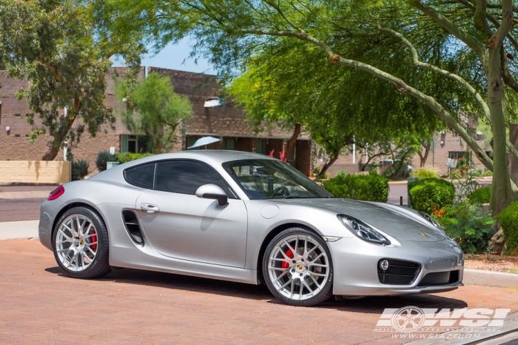 2014 Porsche Cayman with 20" Victor Equipment Innsbruck (RF) in Machined Silver (Rotary Forged) wheels
