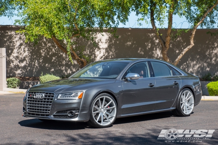 2015 Audi S8 with 22" Koko Kuture Le Mans in Silver Machined wheels
