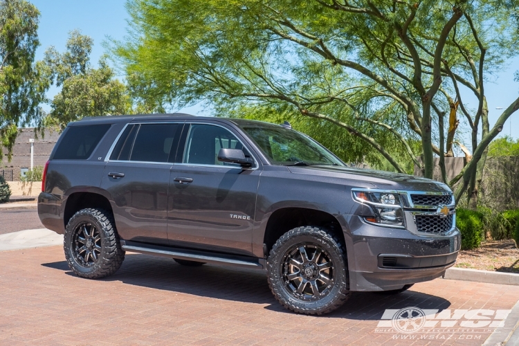 2016 Chevrolet Tahoe with 20" Black Rhino Sierra in Gloss Black (Milled Accents) wheels