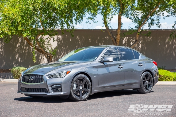 2017 Infiniti Q50 with 19" TSW Tanaka in Matte Black (Rotary Forged) wheels