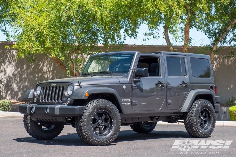 2017 Jeep Wrangler with 17" SOTA Off Road Novakane 5 in Black wheels