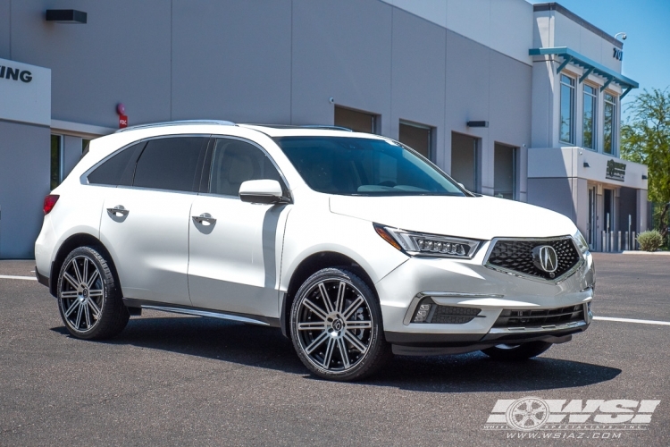 2017 Acura MDX with 22" Gianelle Tropez in Satin Black Machined wheels