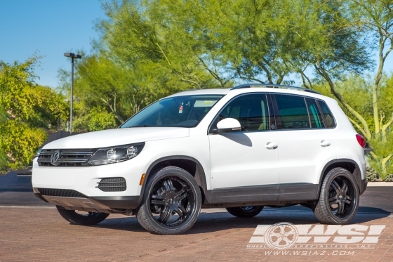 2017 Volkswagen Tiguan with 20" MKW M105 in Black (Satin) wheels