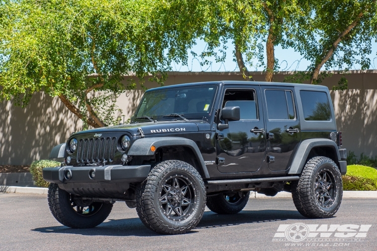 2015 Jeep Wrangler with 20" RBP - Rolling Big Power 71R Avenger in Gloss Black (CNC Accents) wheels