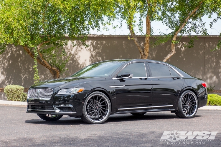 2017 Lincoln Continental with 22" Giovanna Spira FF in Gloss Black (Directional - Flow-Formed) wheels