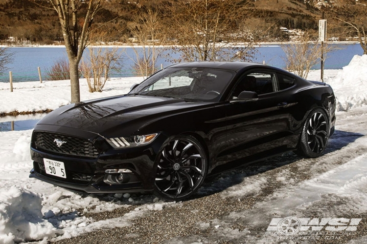 2017 Ford Mustang with Lexani Matisse in Gloss Black (Machined Tips) wheels