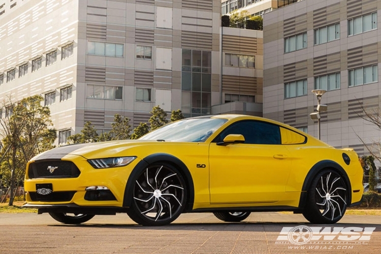 2017 Ford Mustang with Lexani Matisse in Black Machined wheels