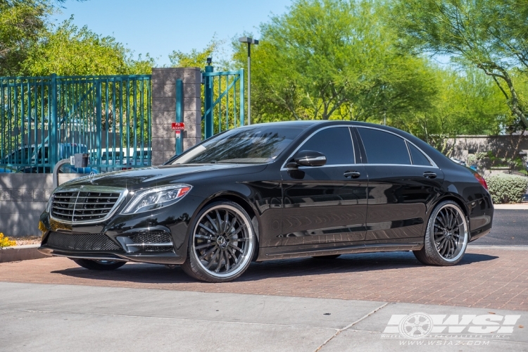 2015 Mercedes-Benz S-Class with 22" Mandrus Millennium in Gloss Black (Mirror Cut Lip) wheels