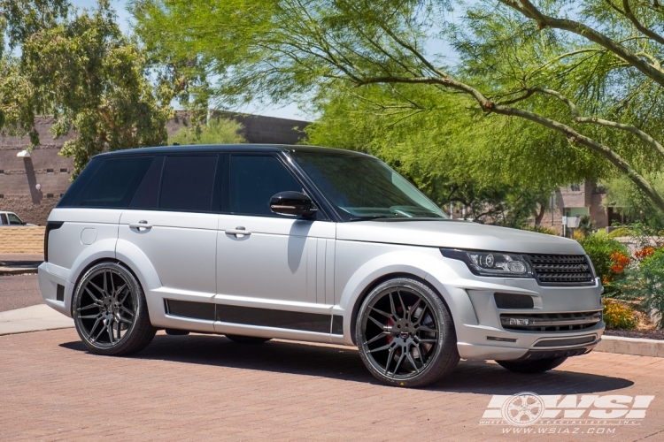2015 Land Rover Range Rover with 24" Giovanna Bogota in Gloss Black wheels