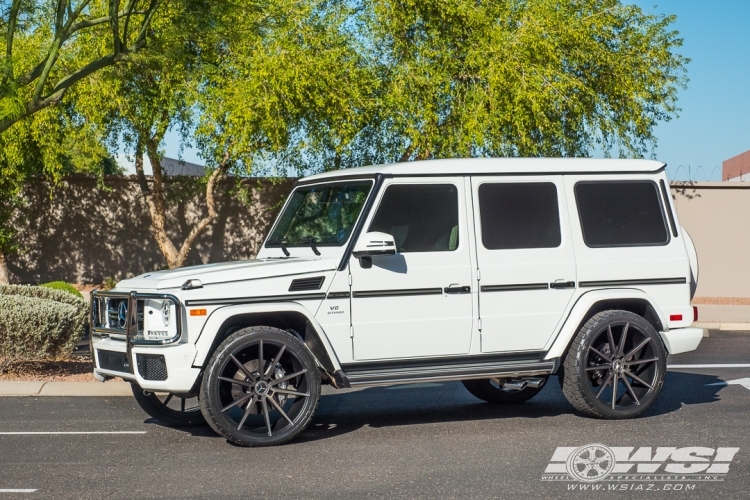 2017 Mercedes-Benz G-Class with 24" Koko Kuture Le Mans in Matte Black Machined (Dark Tint) wheels