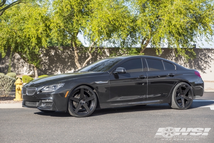 2014 BMW 6-Series with 22" Giovanna Dublin-5 in Semi Gloss Black wheels