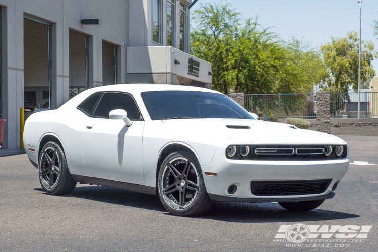 2015 Dodge Challenger with 20" Giovanna Tokyo in Black Machined wheels