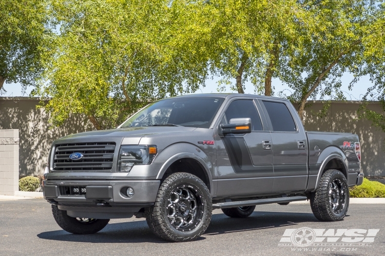 2014 Ford F-150 with 20" SOTA Off Road S.K.U.L. in Black Milled (Death Metal) wheels