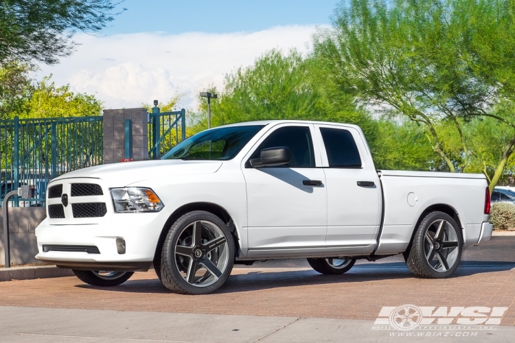 2017 Ram Pickup with 24" Koko Kuture Sardinia in Silver (Black Anodized Face) wheels