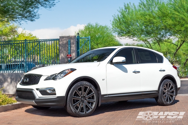 2017 Infiniti QX50 with 20" Gianelle Santoneo in Matte Black (Ball Cut Details) wheels