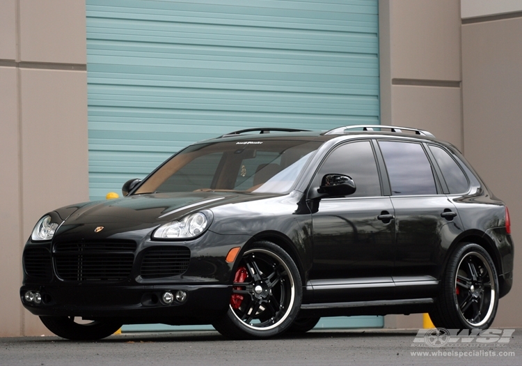 2007 Porsche Cayenne with 22" Giovanna Cuomo in Black (Machined Lip) wheels
