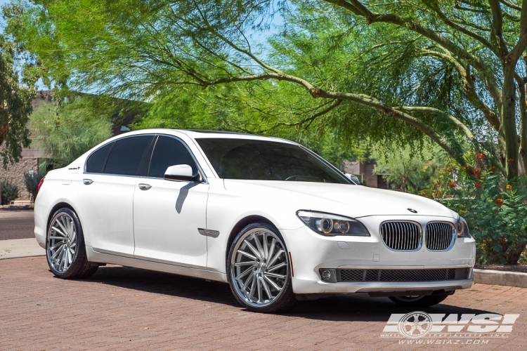 2011 BMW 7-Series with 22" Giovanna Spira FF in Silver Machined (Directional - Flow-Formed) wheels