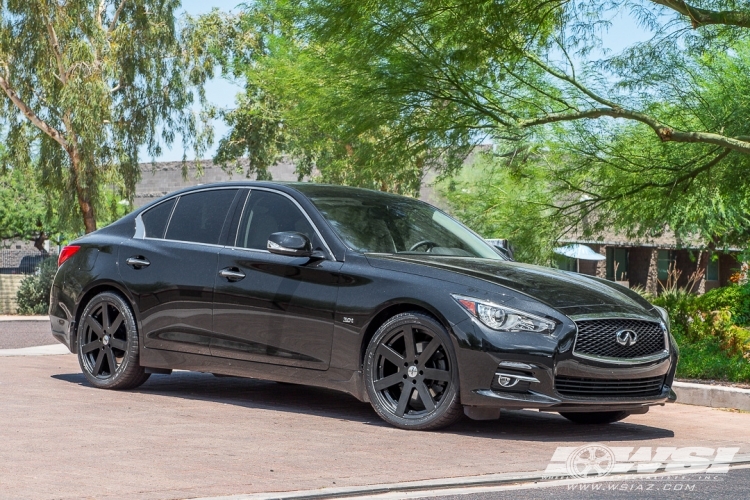 2017 Infiniti Q50 with 19" TSW Bardo in Matte Black wheels