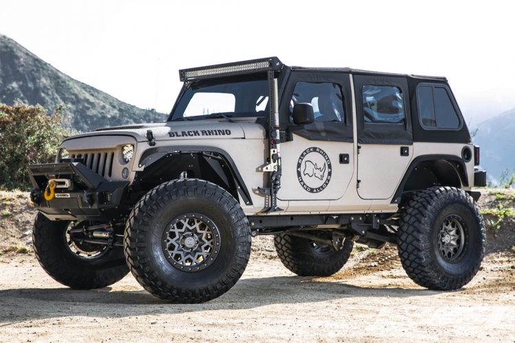  Jeep Wrangler with Black Rhino Sprocket in Gunmetal wheels