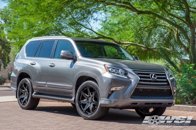 2014 Lexus GX with 22" Black Rhino Mozambique (RF) in Gloss Black Milled wheels