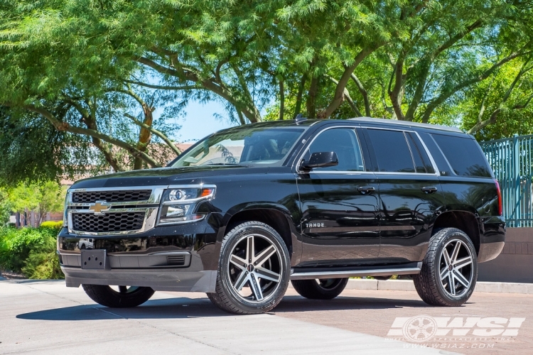 2015 Chevrolet Tahoe with 22" Giovanna Dramuno-6 in Machined Black wheels