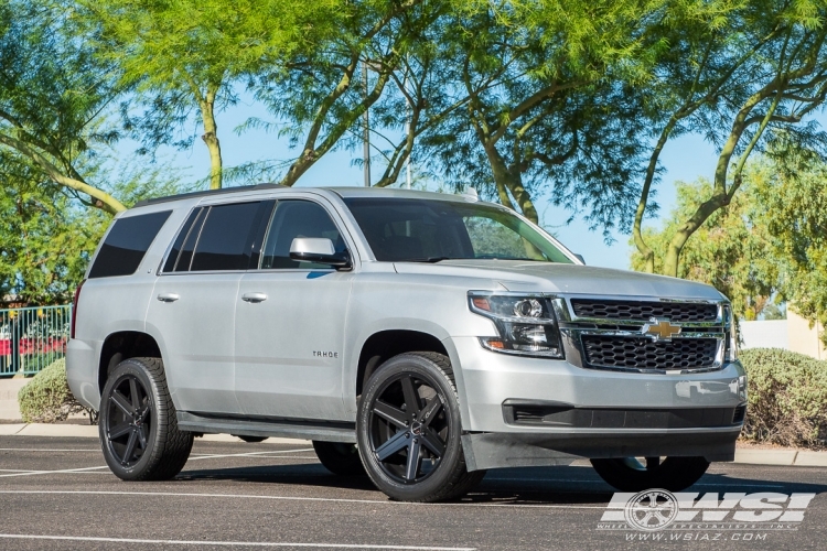 2017 Chevrolet Tahoe with 22" Giovanna Dramuno-6 in Satin Black wheels