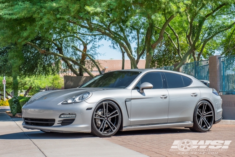 2010 Porsche Panamera with 22" Koko Kuture Massa-5 in Machined Black wheels