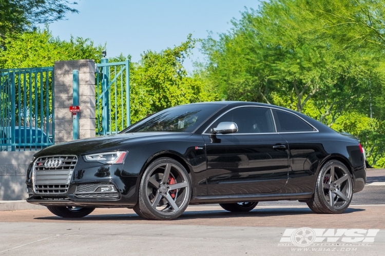 2016 Audi S5 with 20" Vossen CV3-R in Gloss Graphite wheels