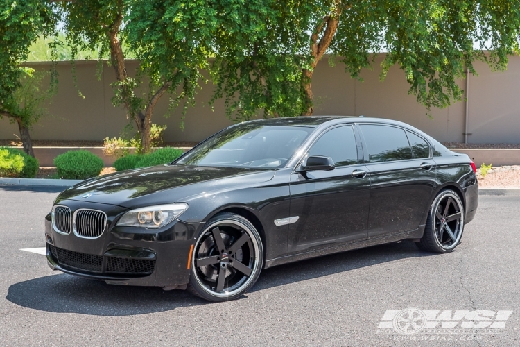 2012 BMW 7-Series with 22" Giovanna Mecca FF in Black (Flow-Formed) wheels