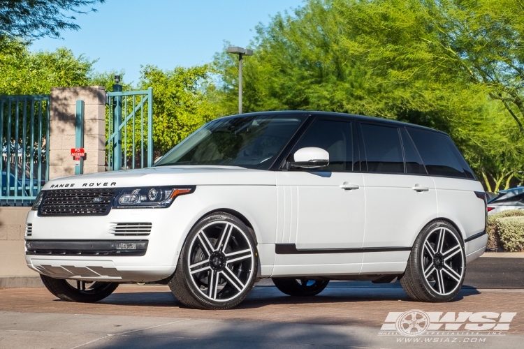 2014 Land Rover Range Rover with 24" Gianelle Bologna in Satin Black wheels