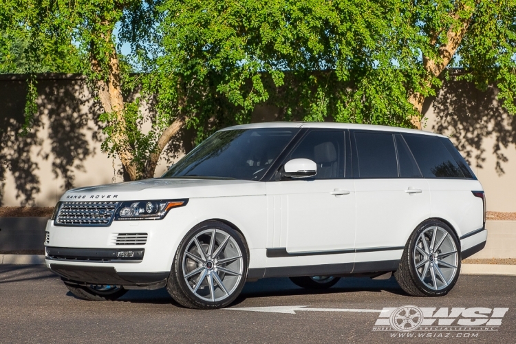 2013 Land Rover Range Rover with 24" Koko Kuture Le Mans in Silver Machined wheels