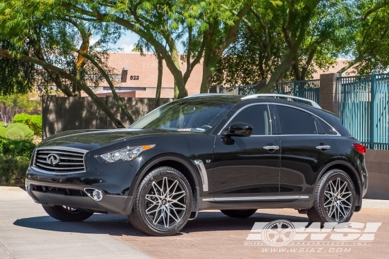 2017 Infiniti QX70 with 20" Koko Kuture Funen in Black Machined wheels