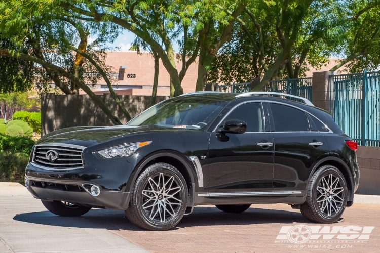 2017 Infiniti QX70 with 20" Koko Kuture Funen in Black Machined wheels