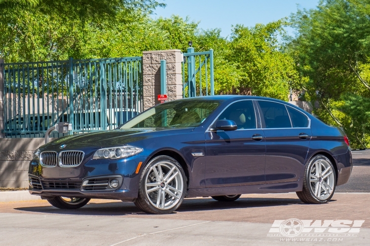 2016 BMW 5-Series with 20" Koko Kuture Massa-5 in Machined Silver wheels