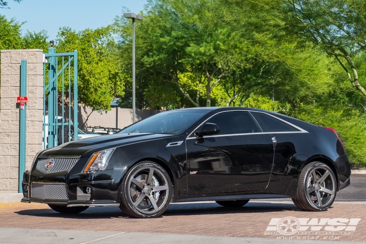 2014 Cadillac CTS Coupe with 20" Vossen CV3-R in Gloss Graphite wheels