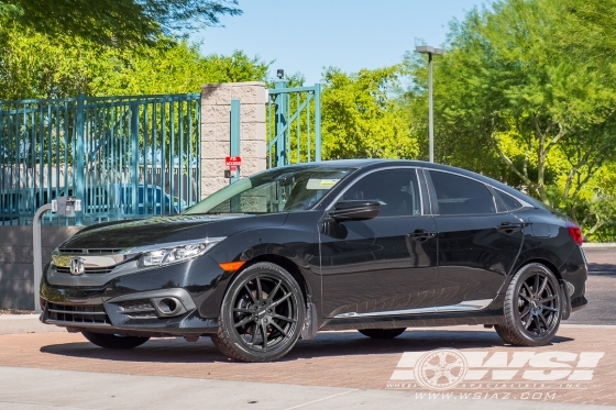 2016 Honda Civic with 18" Petrol P0A in Matte Black wheels