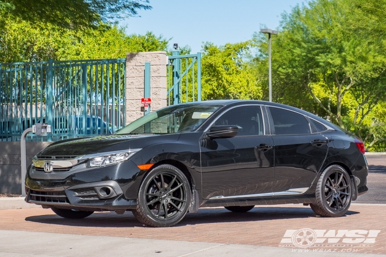 2016 Honda Civic with 18" Petrol P0A in Matte Black wheels