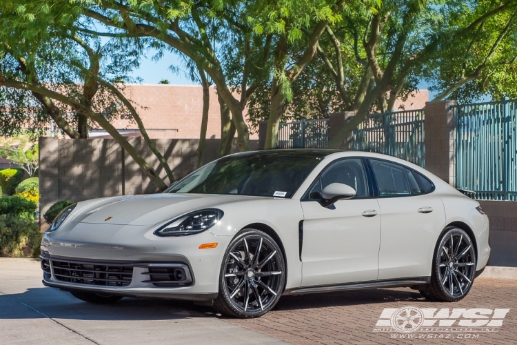 2018 Porsche Panamera with 22" Lexani CSS-15 in Gloss Black (Machined Tips) wheels