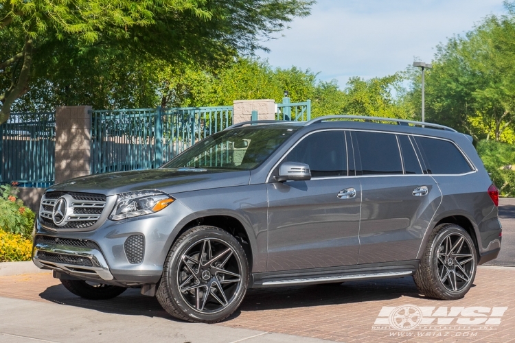 2018 Mercedes-Benz GLS/GL-Class with 22" Gianelle Parma in Gloss Black (Ball Cut Details) wheels