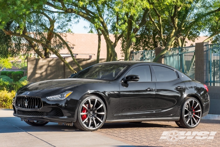 2017 Maserati Ghibli with 22" Gianelle Cuba-10 in Matte Black (w/Ball Cut Details) wheels