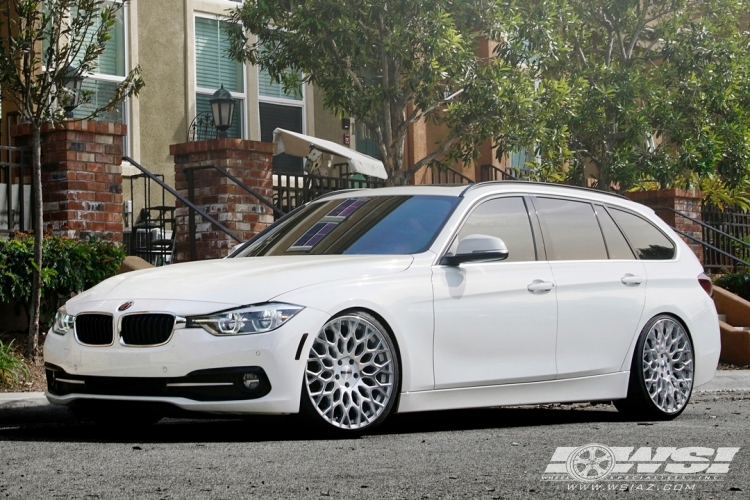 2017 BMW 3-Series with 20" TSW Oslo (RF) in Silver Machined wheels