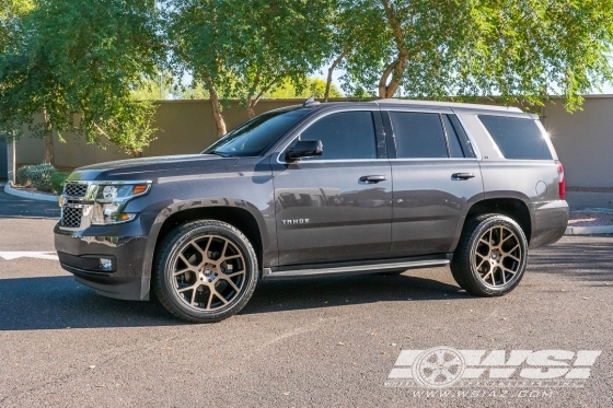 2018 Chevrolet Tahoe with 22" Black Rhino Tembe in Black Machined (Dark Tint) wheels