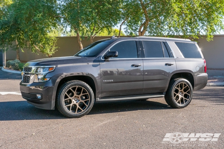 2018 Chevrolet Tahoe with 22" Black Rhino Tembe in Black Machined (Dark Tint) wheels