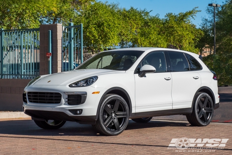 2017 Porsche Cayenne with 22" TSW Regis in Matte Black wheels