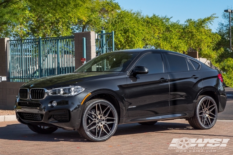 2017 BMW X6 with 22" Giovanna Bogota in Black Smoked wheels