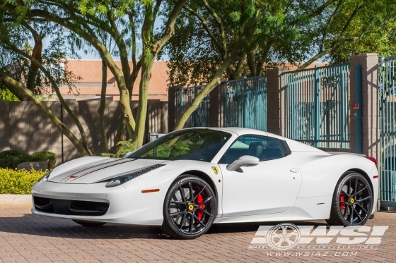 2014 Ferrari 458 Italia with 21" Lexani Stuttgart in Gloss Black wheels